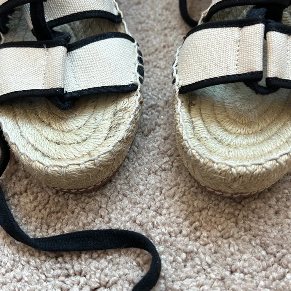Tory Burch Color Block Espadrilles Wedge Sandals